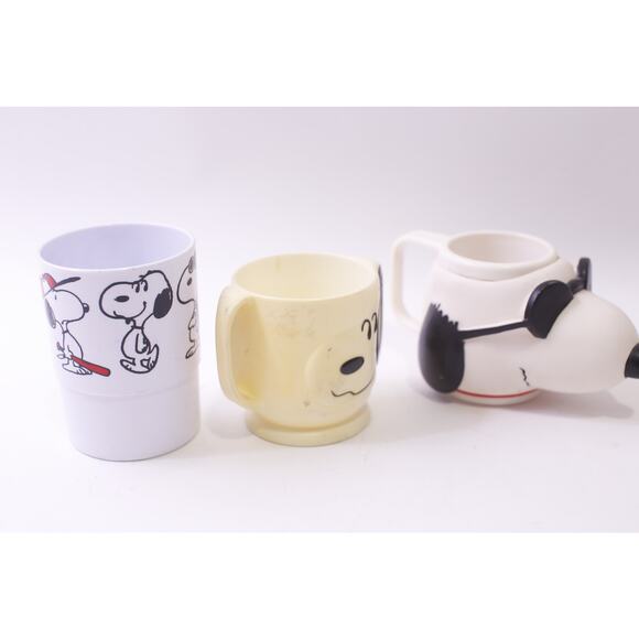 Peanuts, Snoopy, Plastic Cup, Lot, White, Drinkware, Vintage,  ~ 251013-WH 1375 - Picture 2 of 4